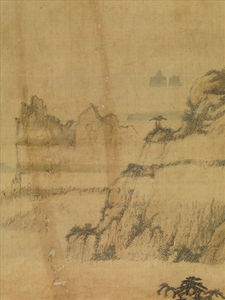 清孫祜秋山樓閣　軸