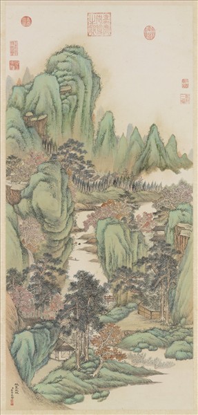 清弘旿畫林麓秋晴　軸