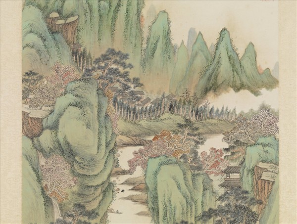 清弘旿畫林麓秋晴　軸