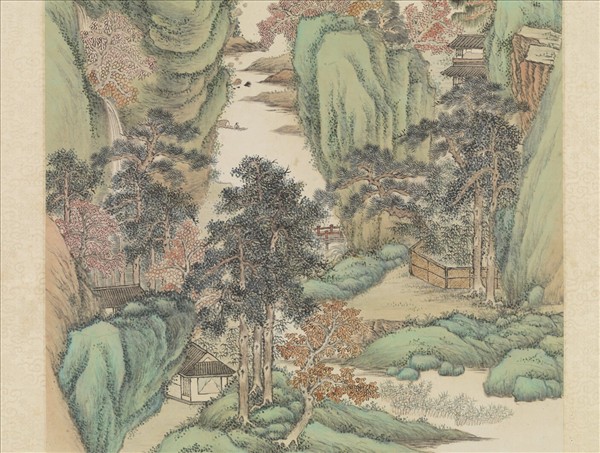 清弘旿畫林麓秋晴　軸