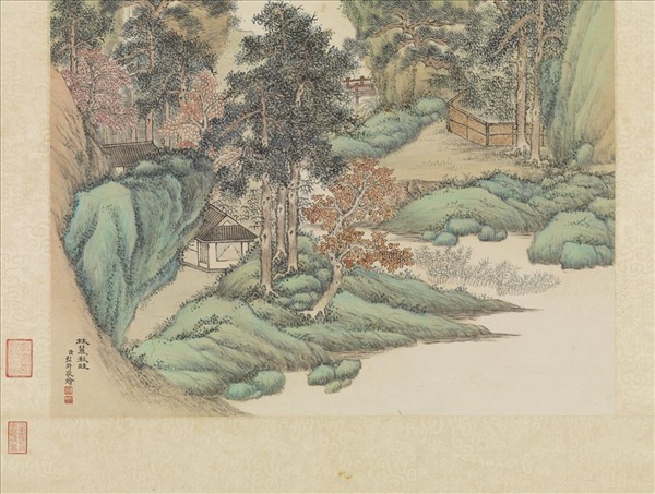 清弘旿畫林麓秋晴　軸