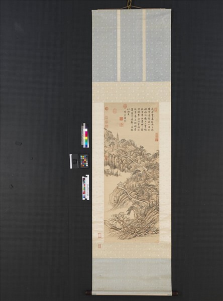 清張宗蒼靈巖積翠　軸