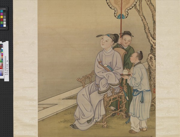 清冷枚賞月圖　軸