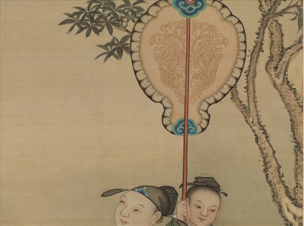 清冷枚賞月圖　軸