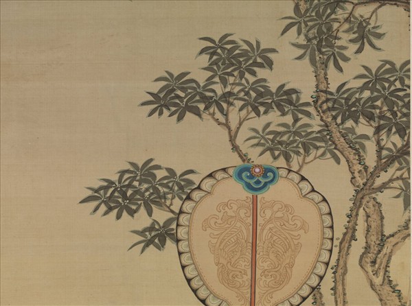 清冷枚賞月圖　軸