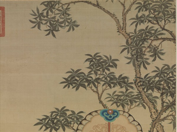 清冷枚賞月圖　軸