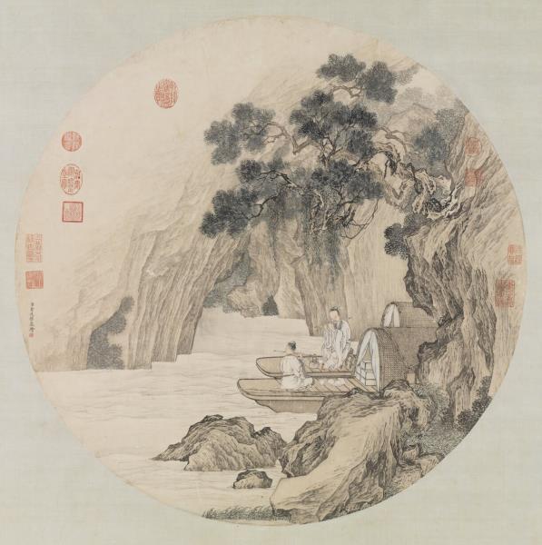 清金廷標畫仙舟笛韻　軸