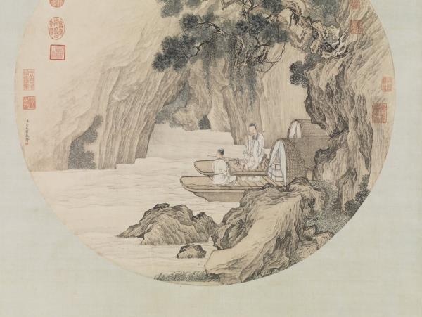 清金廷標畫仙舟笛韻　軸