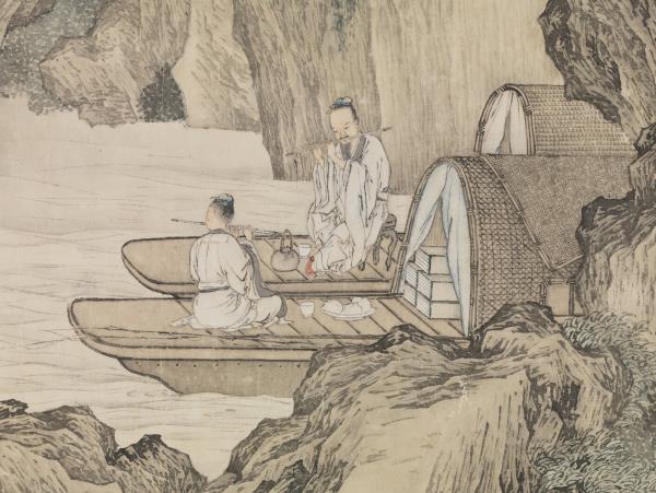 清金廷標畫仙舟笛韻　軸