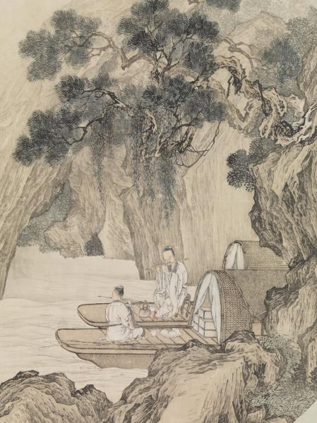 清金廷標畫仙舟笛韻　軸