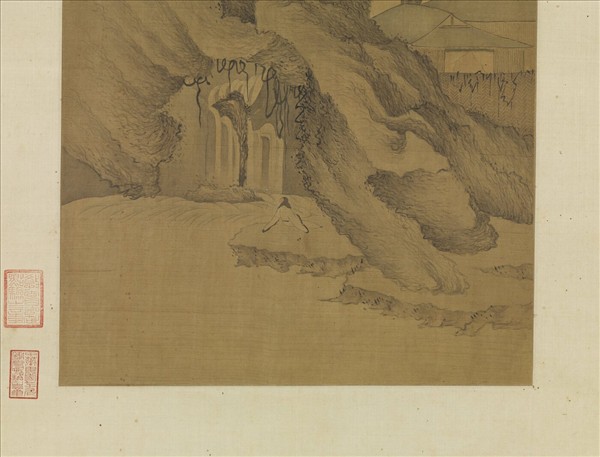 清沈顥畫懸崖垂瀑　軸