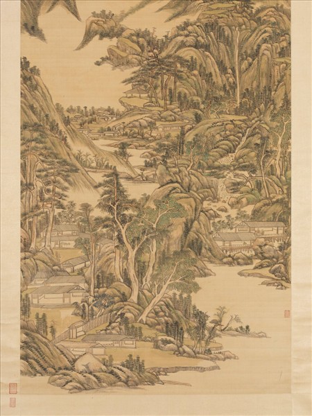 清王原祁松亭山色　軸