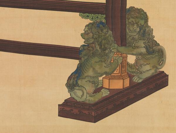 清艾啟蒙畫土爾扈特白鷹　軸