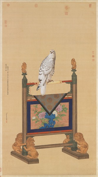 清賀清泰畫白海青　軸