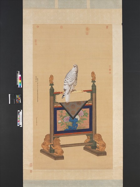 清賀清泰畫白海青　軸