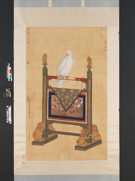 清賀清泰畫白鷹　軸