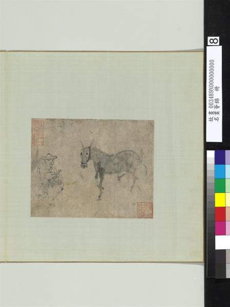 名畫薈錦　冊　元任仁發畫驢