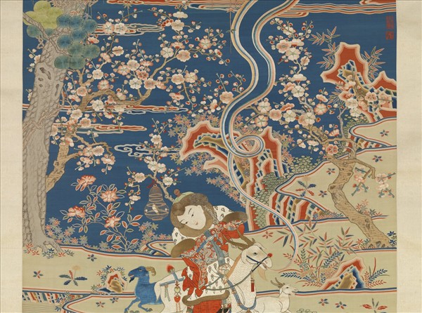 清緙繡九羊啟泰　軸