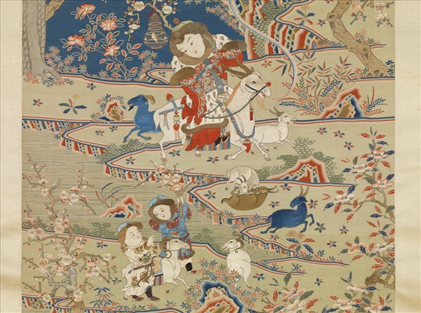 清緙繡九羊啟泰　軸