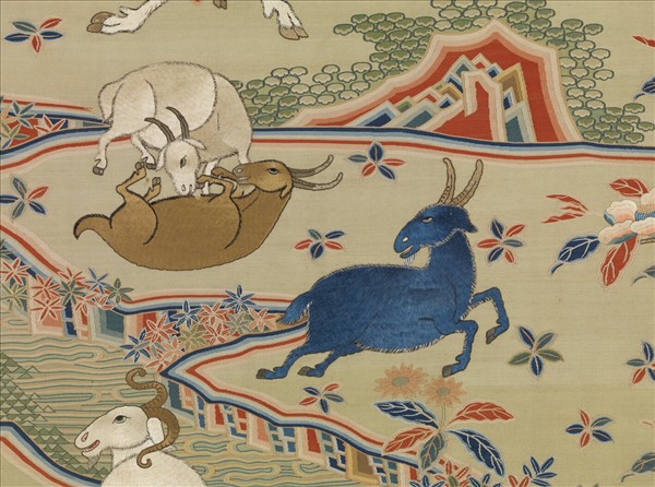 清緙繡九羊啟泰　軸