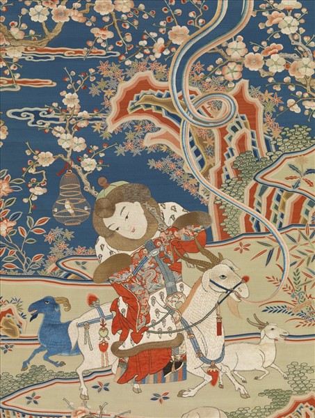 清緙繡九羊啟泰　軸