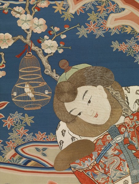 清緙繡九羊啟泰　軸