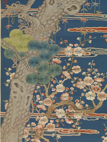 清緙繡九羊啟泰　軸