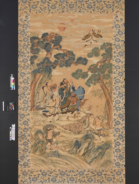 清緙絲群仙拱祝圖　軸