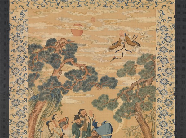 清緙絲群仙拱祝圖　軸