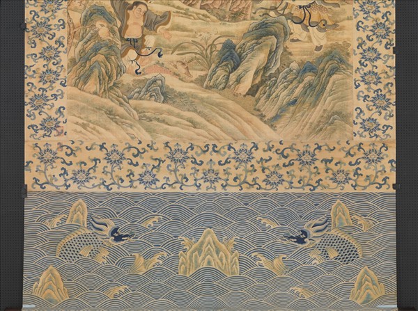 清緙絲群仙拱祝圖　軸