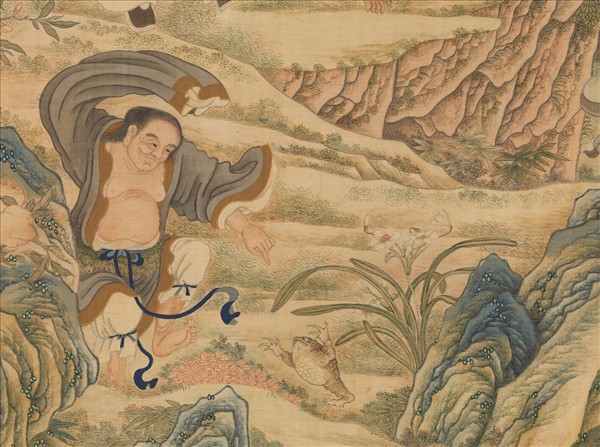 清緙絲群仙拱祝圖　軸