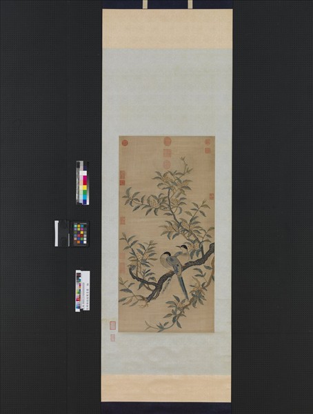 宋緙絲桂枝雙喜圖　軸