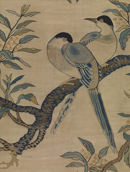 宋緙絲桂枝雙喜圖　軸