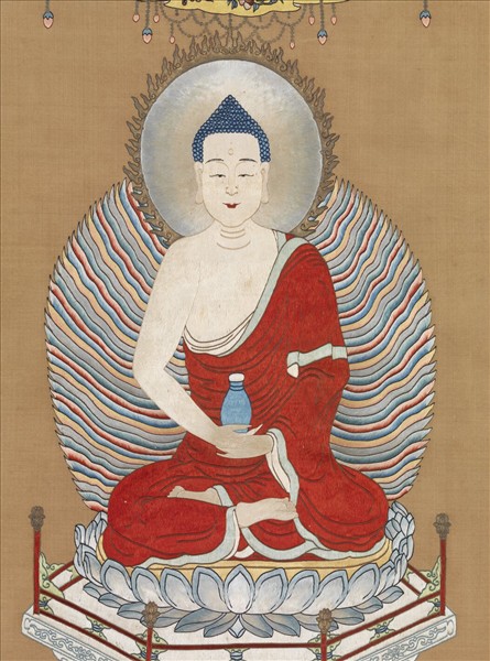 清御製贊繡線無量壽佛　軸