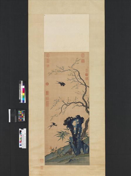 元緙絲崔白杏林春燕　軸