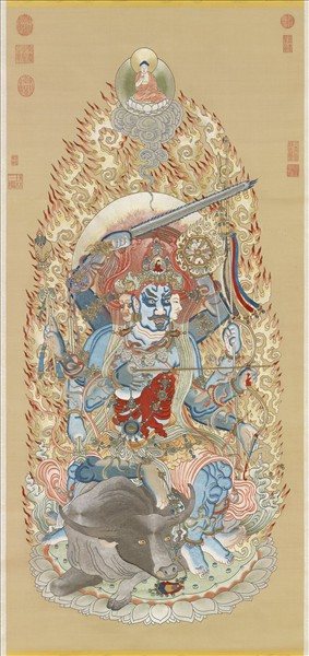 清繡線佛像（六）大威德明王　軸