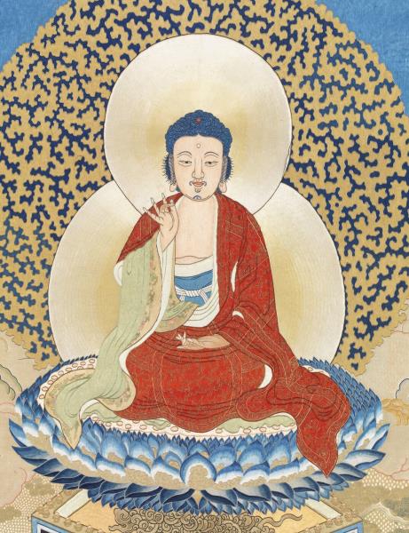 清繡線佛像（七）釋迦牟尼佛　軸