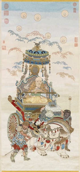 清繡線佛像（九）普賢菩薩　軸