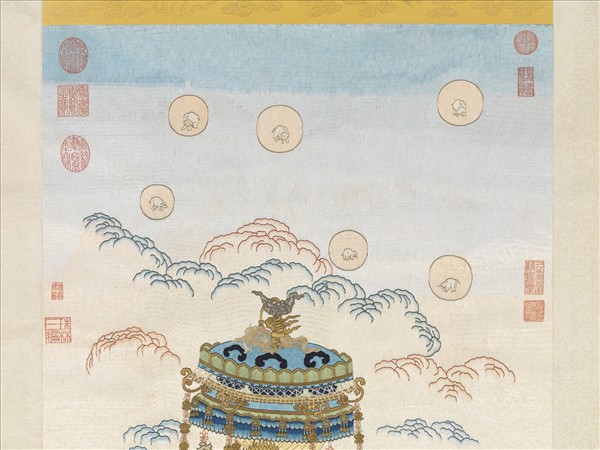 清繡線佛像（九）普賢菩薩　軸