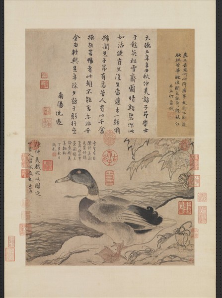 元陳琳溪鳧圖　軸