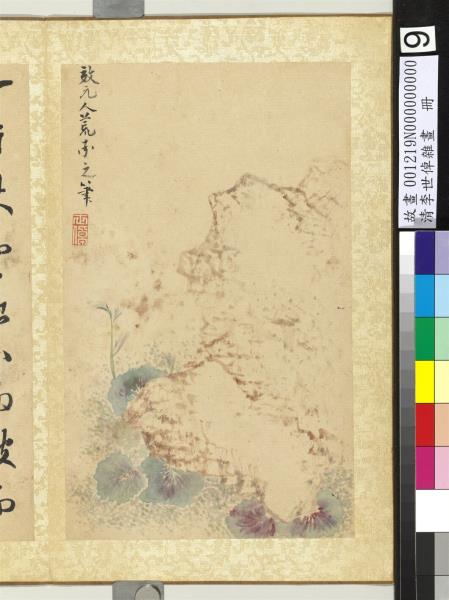 清李世倬雜畫　冊　宣石虎耳草