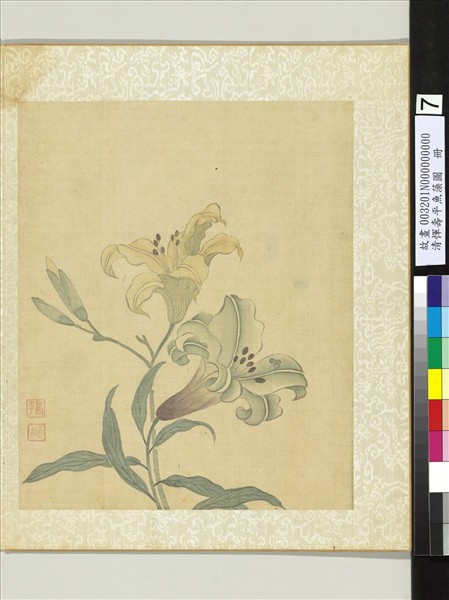 清惲壽平魚藻圖冊百合- 故宮