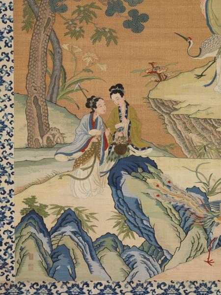 清緙絲群仙祝壽　軸