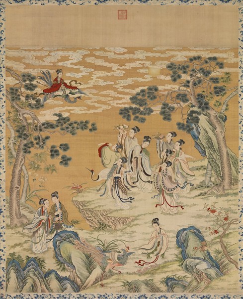 清緙絲群仙祝壽　軸