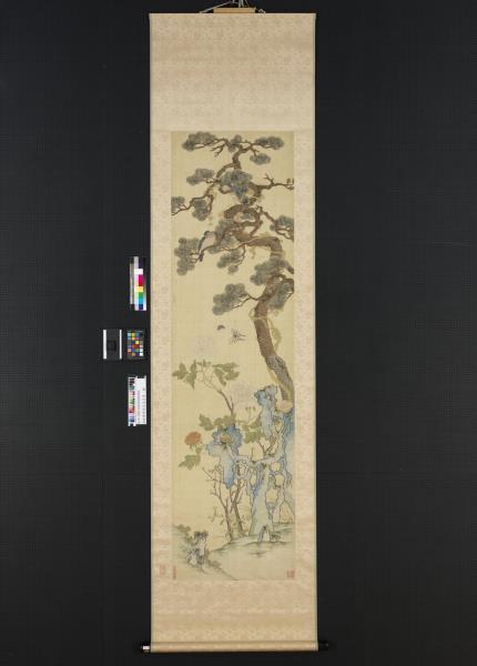 清乾隆緙絲花鳥宮屏　軸