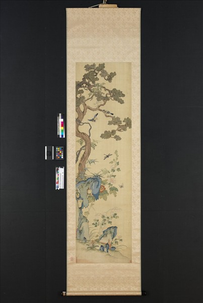 清乾隆緙絲花鳥宮屏　軸