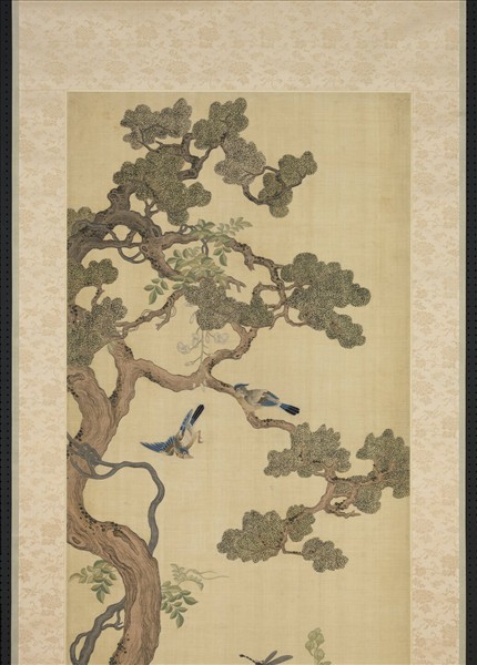 清乾隆緙絲花鳥宮屏　軸