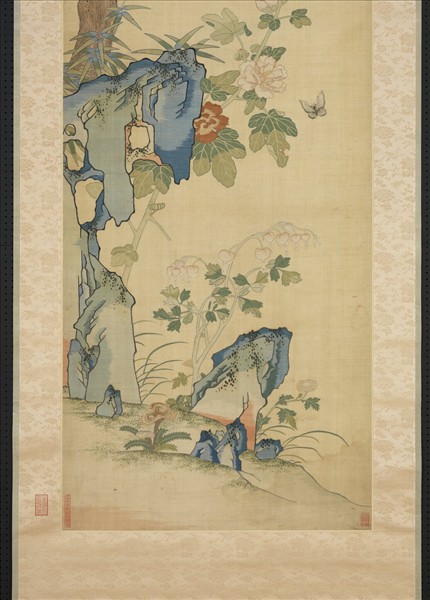 清乾隆緙絲花鳥宮屏　軸