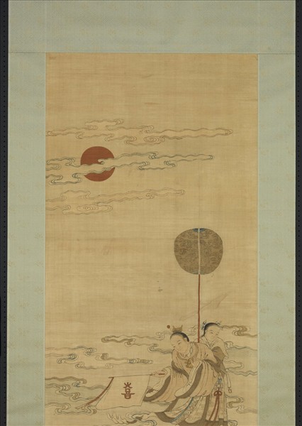 清乾隆緙絲天喜圖　軸