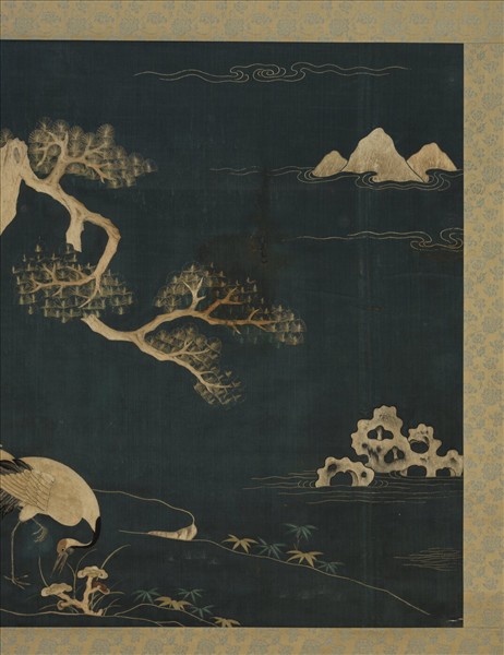 清露香園仿宋繡松鶴　軸